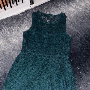 Express Teal Lace Midi Dress